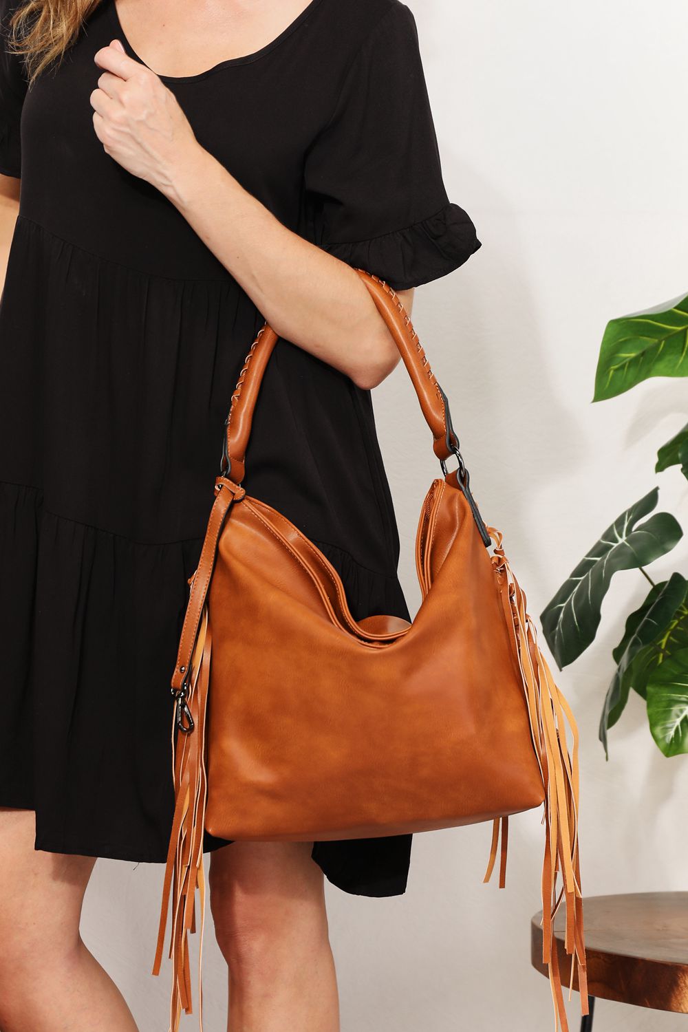 Boho Chic Fringe PU Leather Shoulder Bag