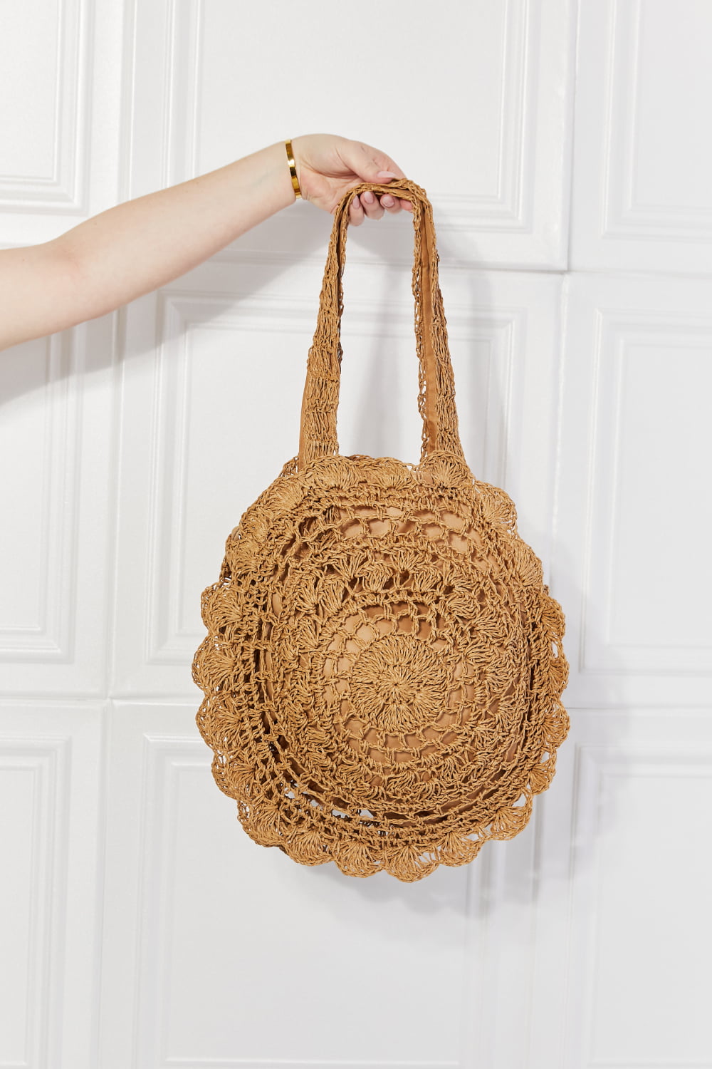 Sunset Breeze Round Straw Rattan Handbag