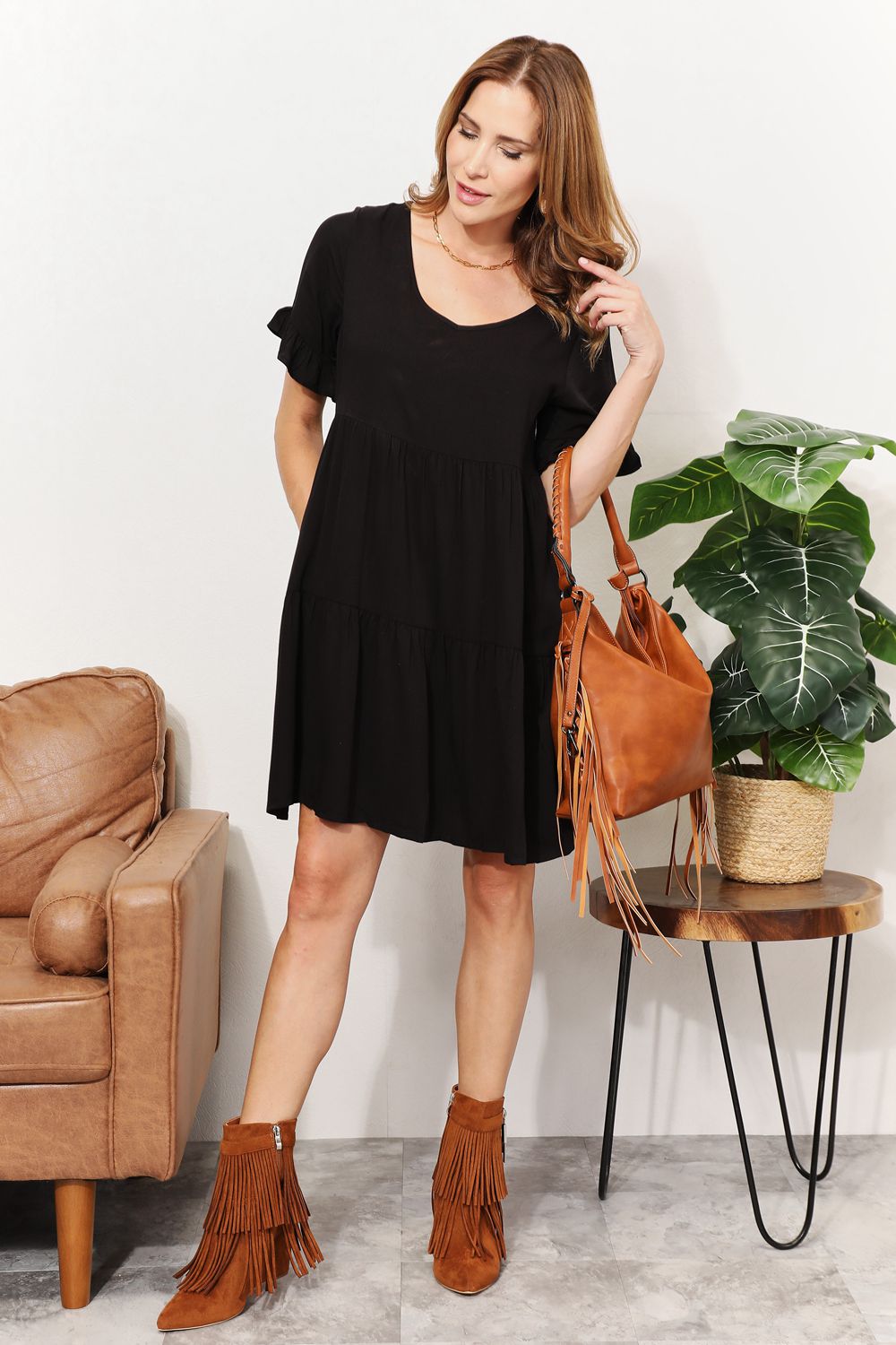 Boho Chic Fringe PU Leather Shoulder Bag
