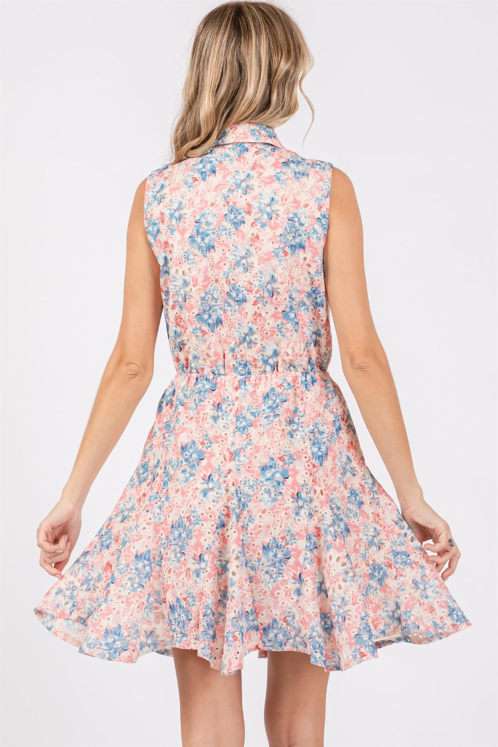 Petal Essence Eyelet Mini Dress