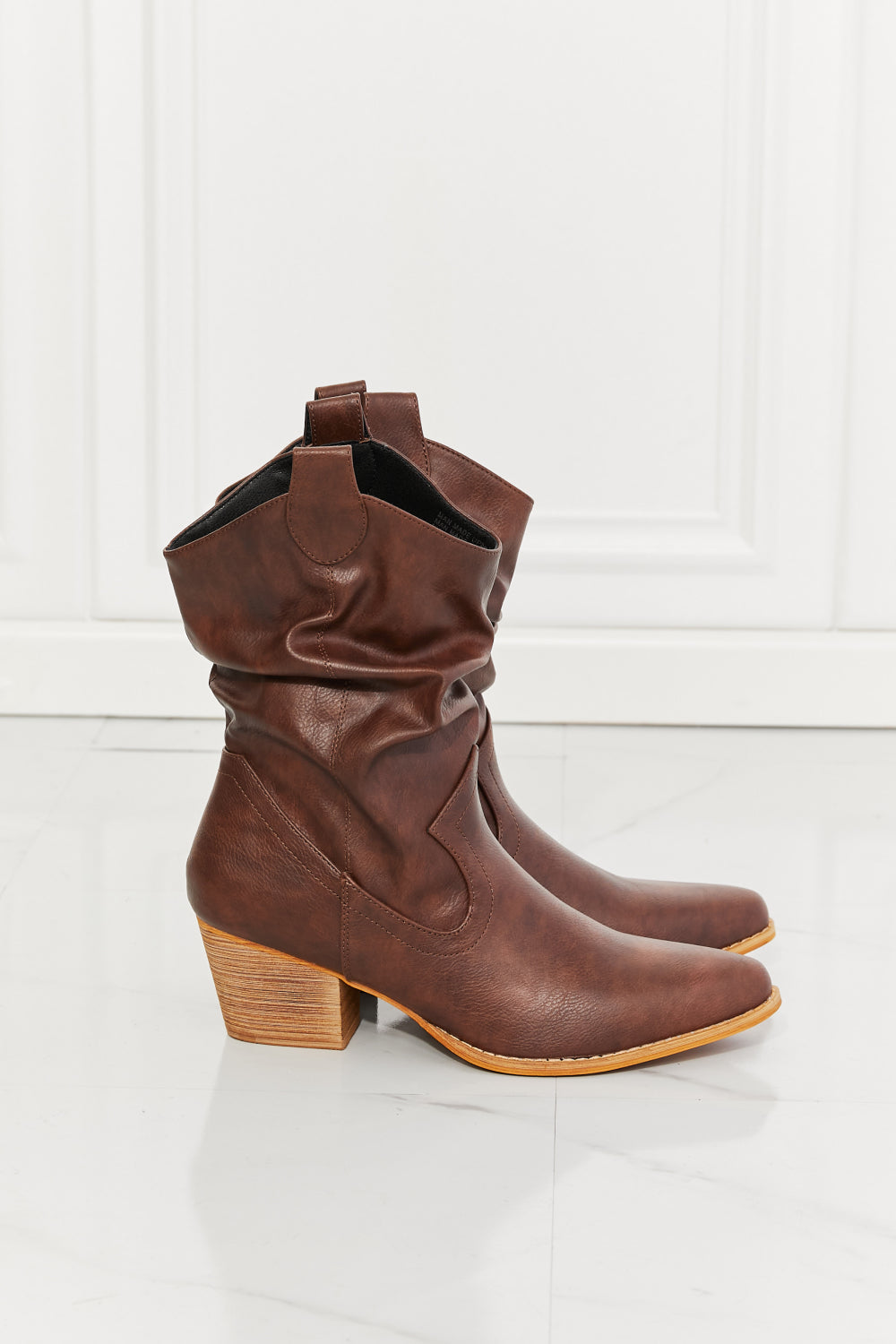 Rustic Rodeo Scrunch Cowboy Boots in Brown