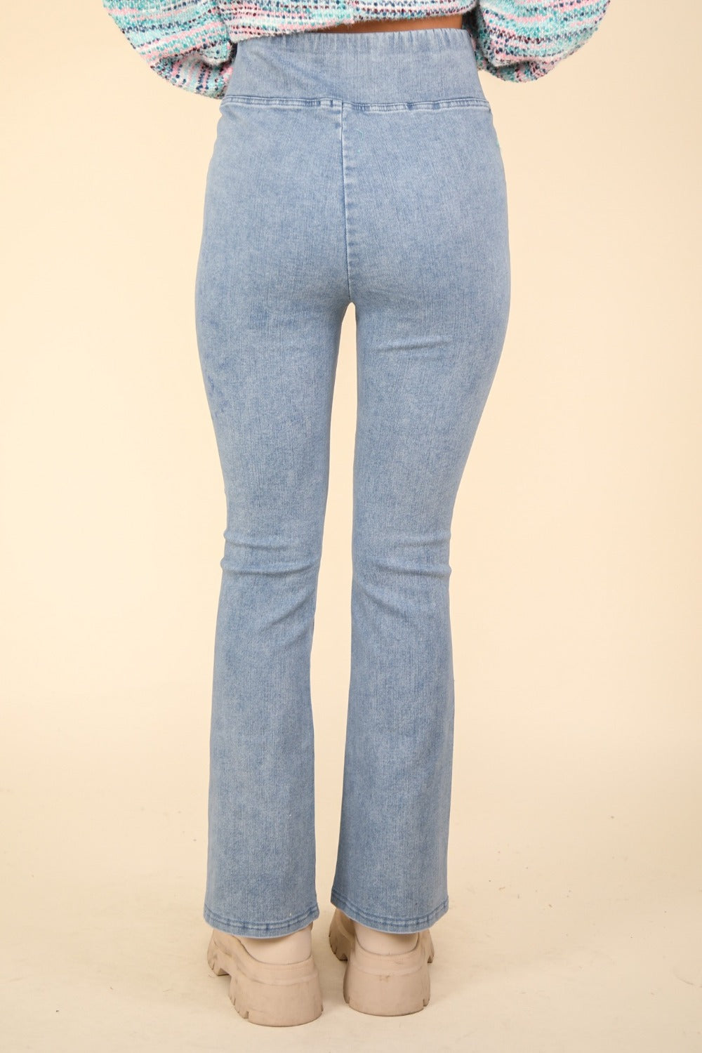 Denim Twist Flare Leggings