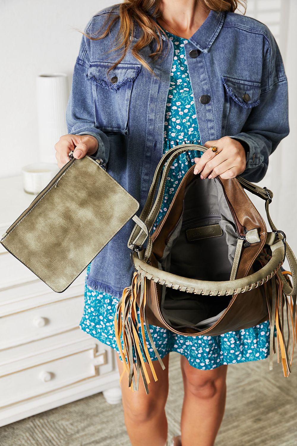 Boho Chic Fringe PU Leather Shoulder Bag