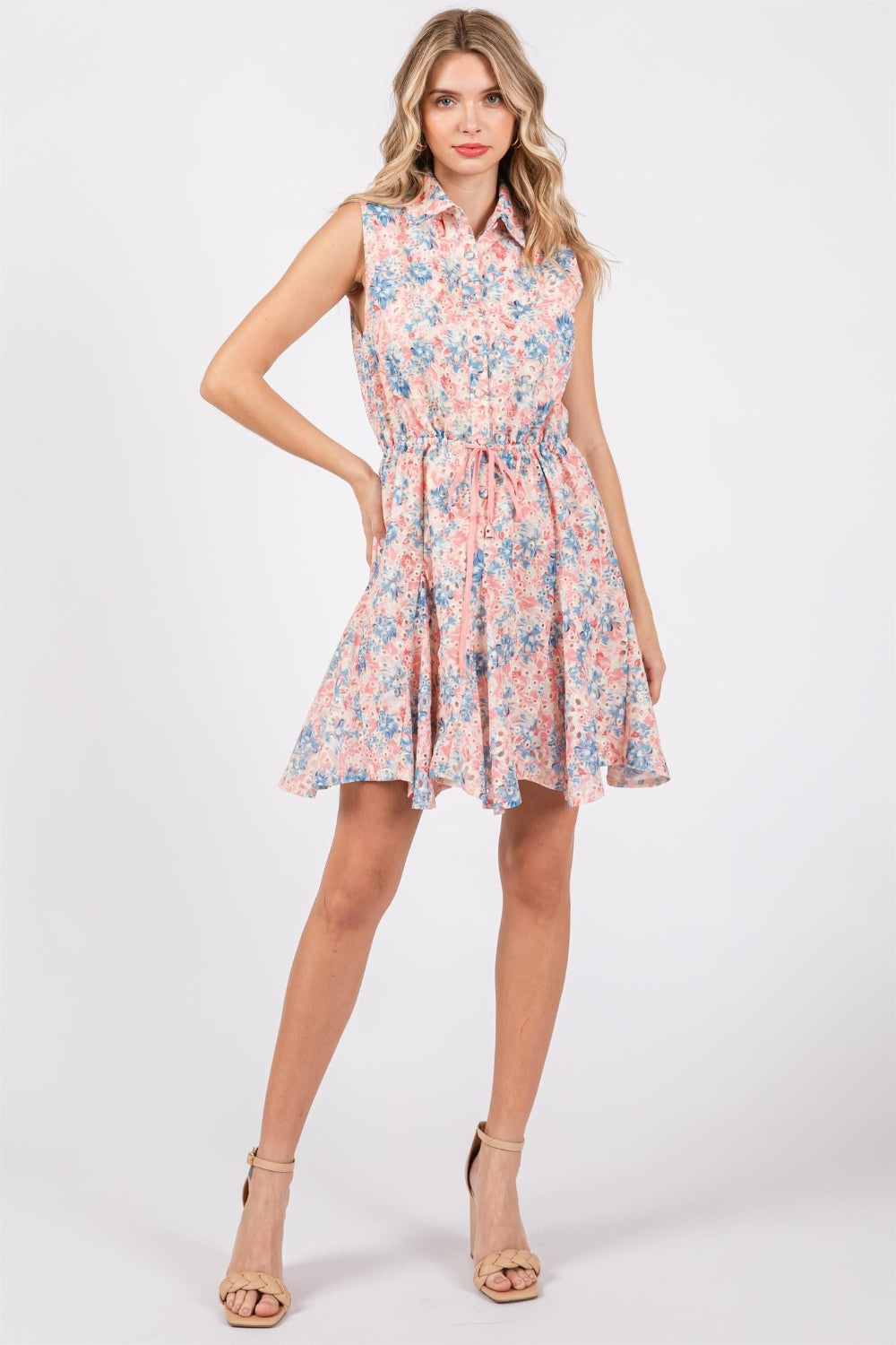 Petal Essence Eyelet Mini Dress