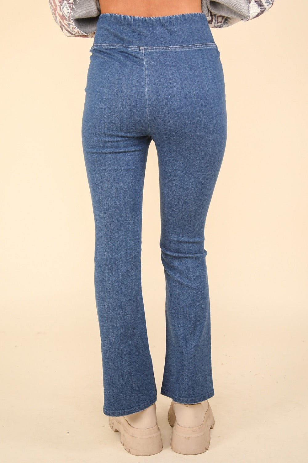 Denim Fusion Crossover Waist Leggings