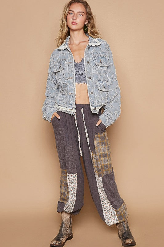 Starry Chic Raw Hem Denim Jacket