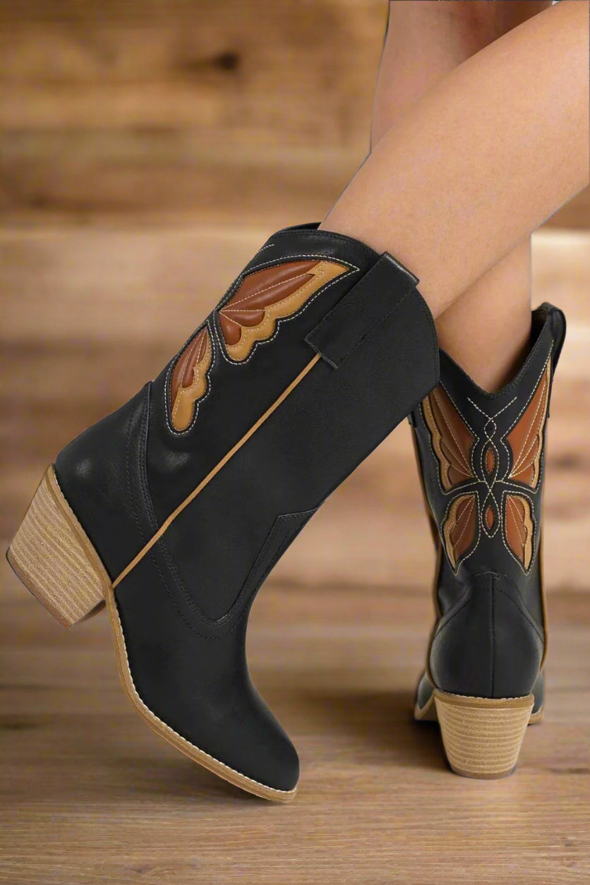 Butterfly Cut Point Toe Cowgirl Boots