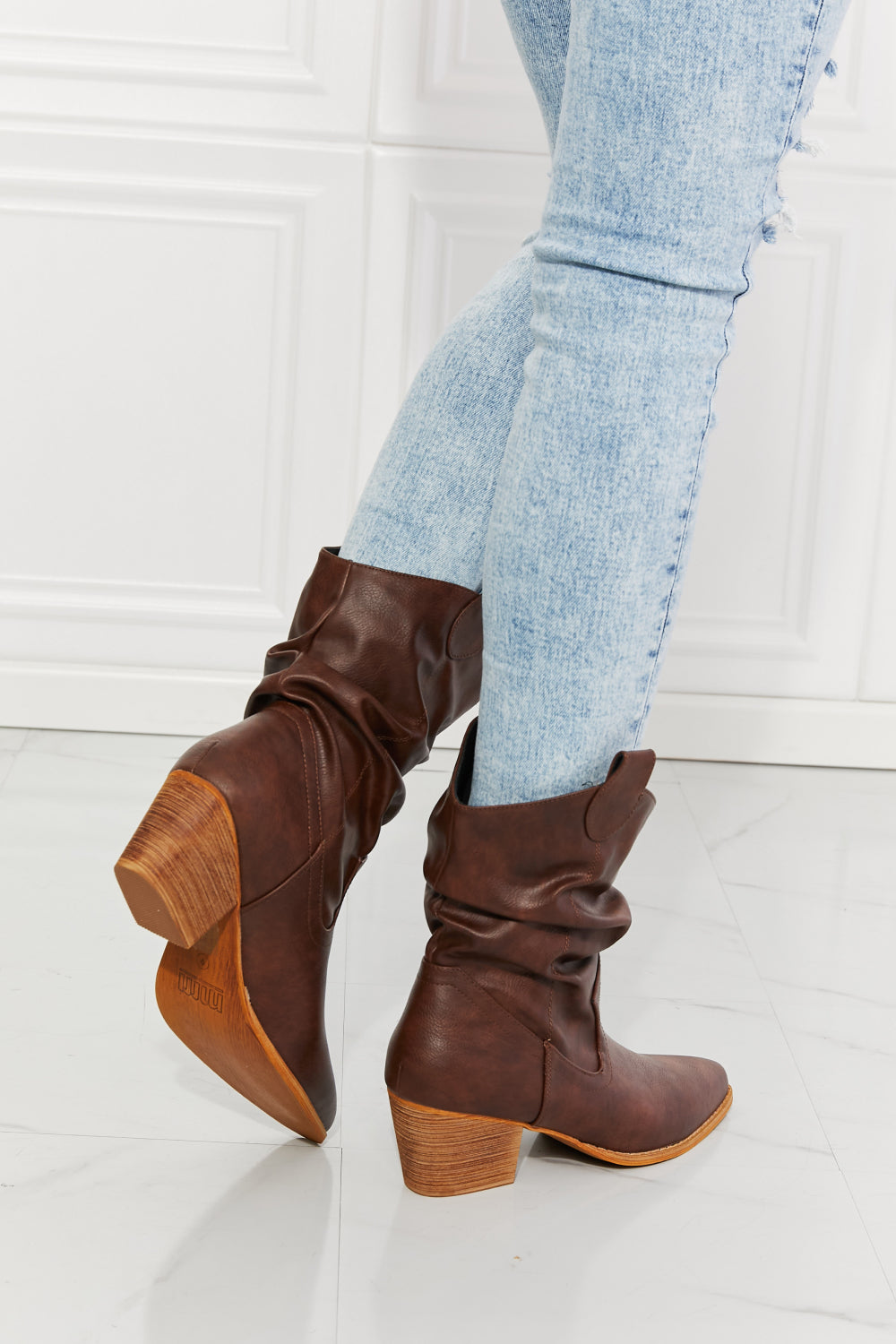 Rustic Rodeo Scrunch Cowboy Boots in Brown