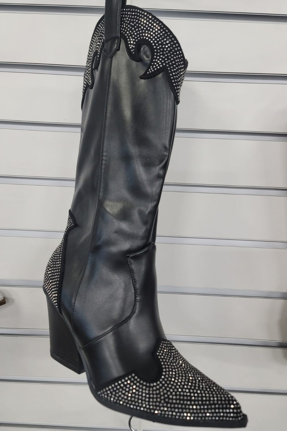 Sparkle in the Saddle Rhinestone Chunky Heel Western Boots