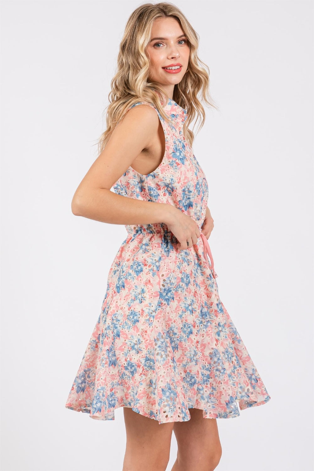 Petal Essence Eyelet Mini Dress