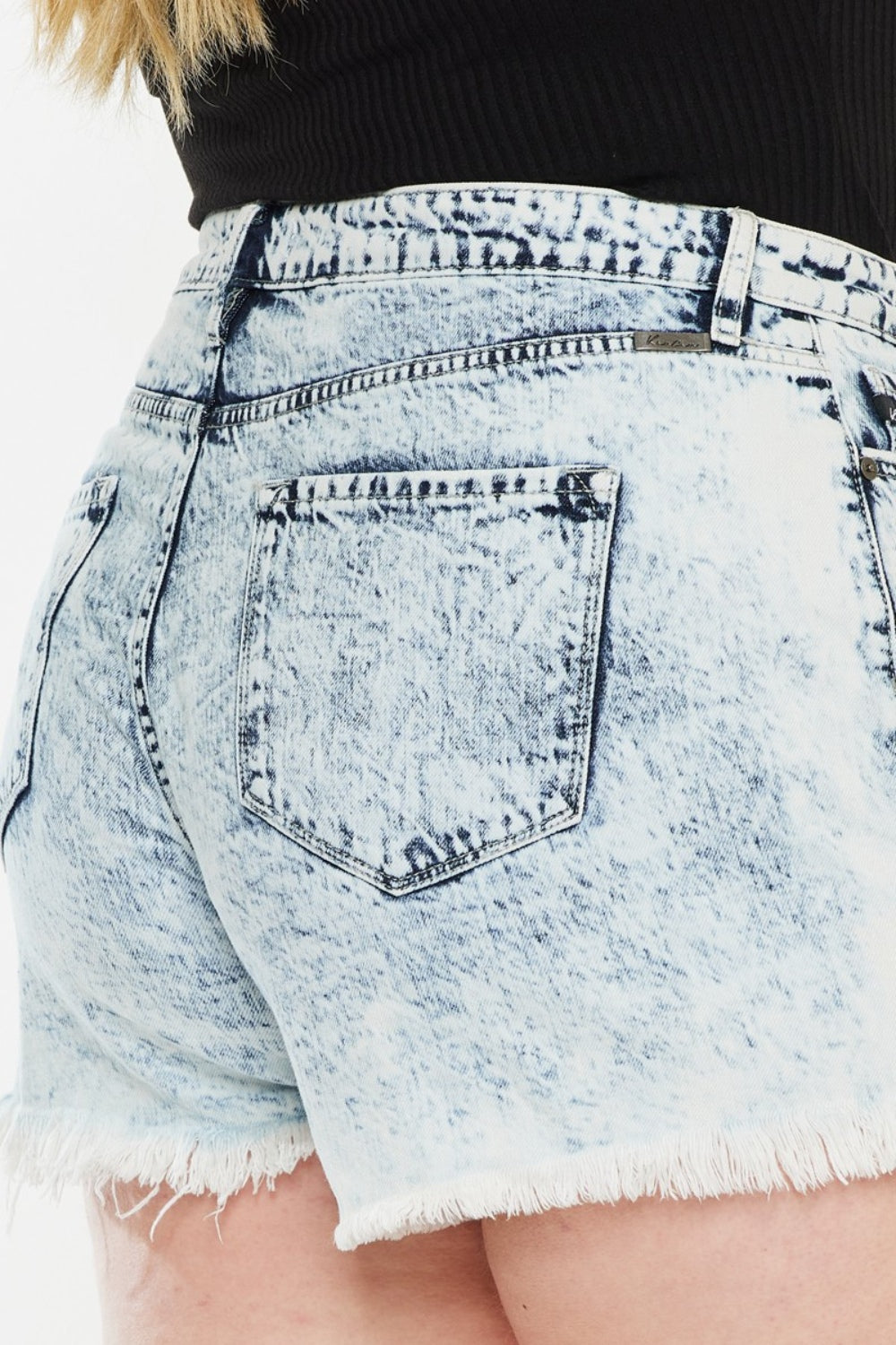 Western Breeze Distressed High-Waist Denim Shorts