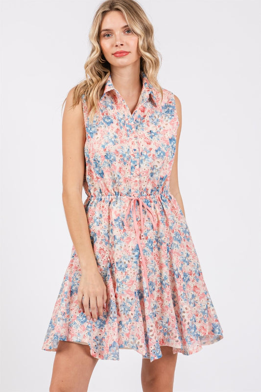 Petal Essence Eyelet Mini Dress