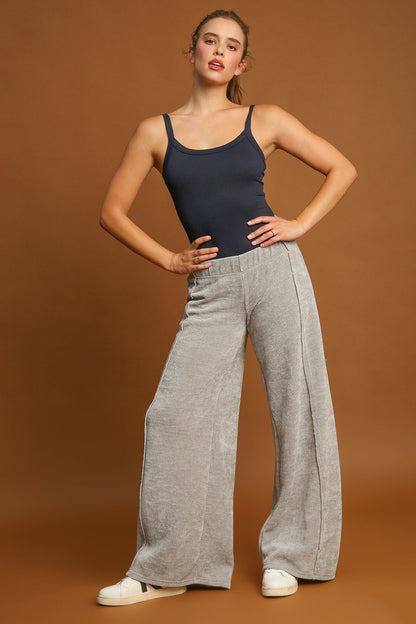 Chic Comfort Elastic Waist Wide Leg Pants