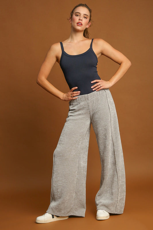 Chic Comfort Elastic Waist Wide Leg Pants