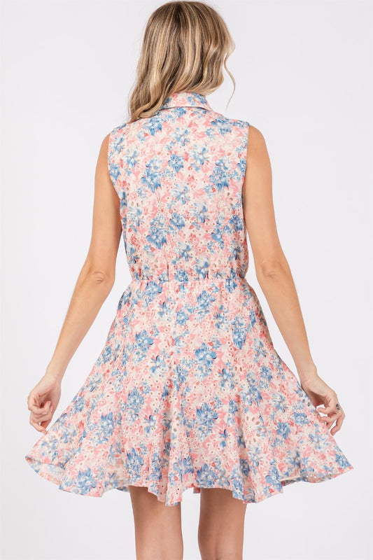 Petal Essence Eyelet Mini Dress