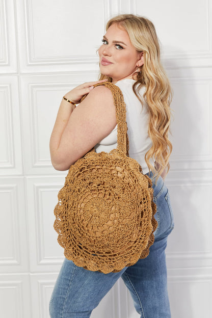 Sunset Breeze Round Straw Rattan Handbag