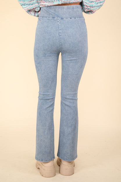 Denim Twist Flare Leggings