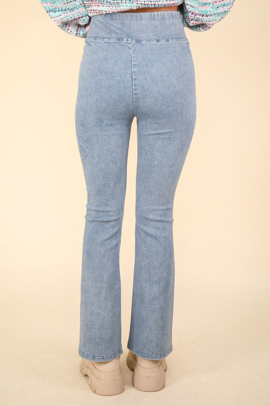 Denim Twist Flare Leggings