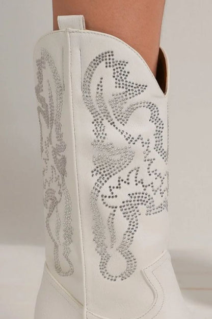 Celestial Glimmer Rhinestone Point Toe Boots