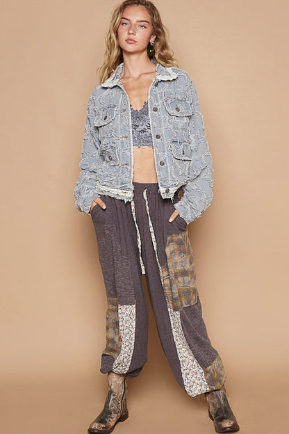 Starry Chic Raw Hem Denim Jacket