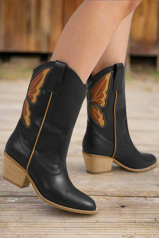 Butterfly Cut Point Toe Cowgirl Boots