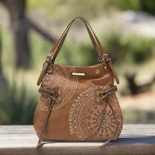 brown leather bag