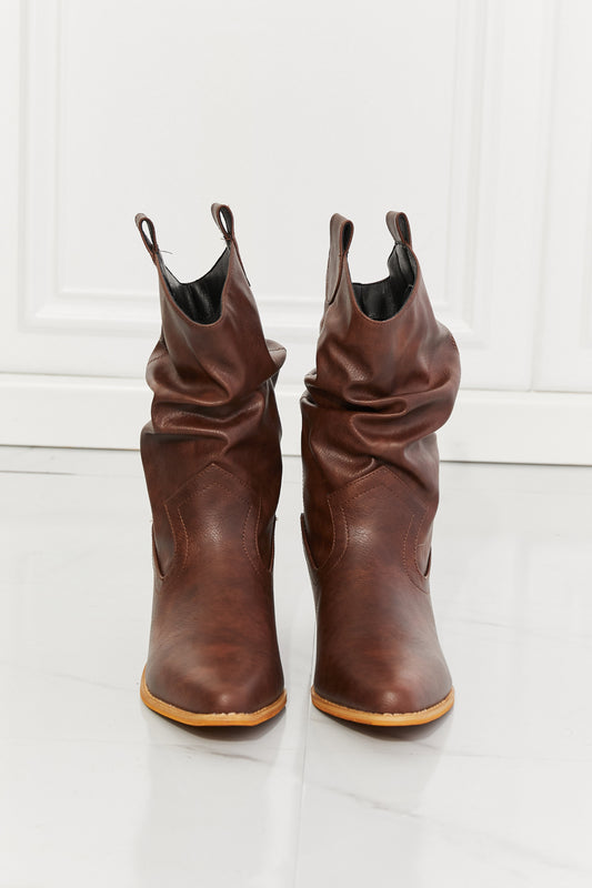 Rustic Rodeo Scrunch Cowboy Boots in Brown