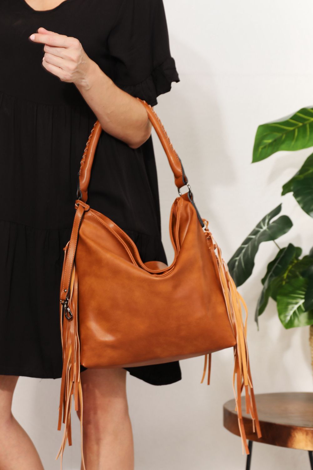Boho Chic Fringe PU Leather Shoulder Bag