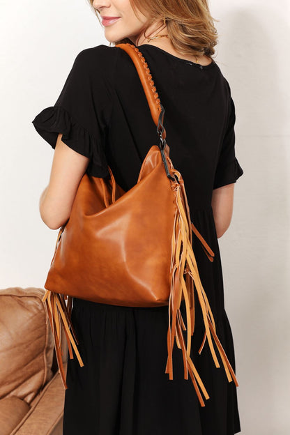 Boho Chic Fringe PU Leather Shoulder Bag